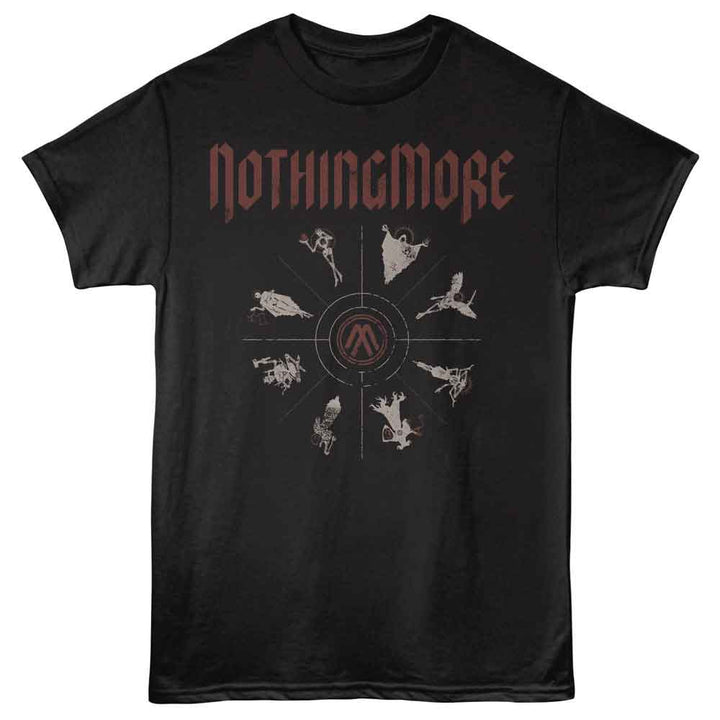 Nothing More - Circle Of Lions - Front Print Adult Short Sleeve Solid T-Shirt - Black
