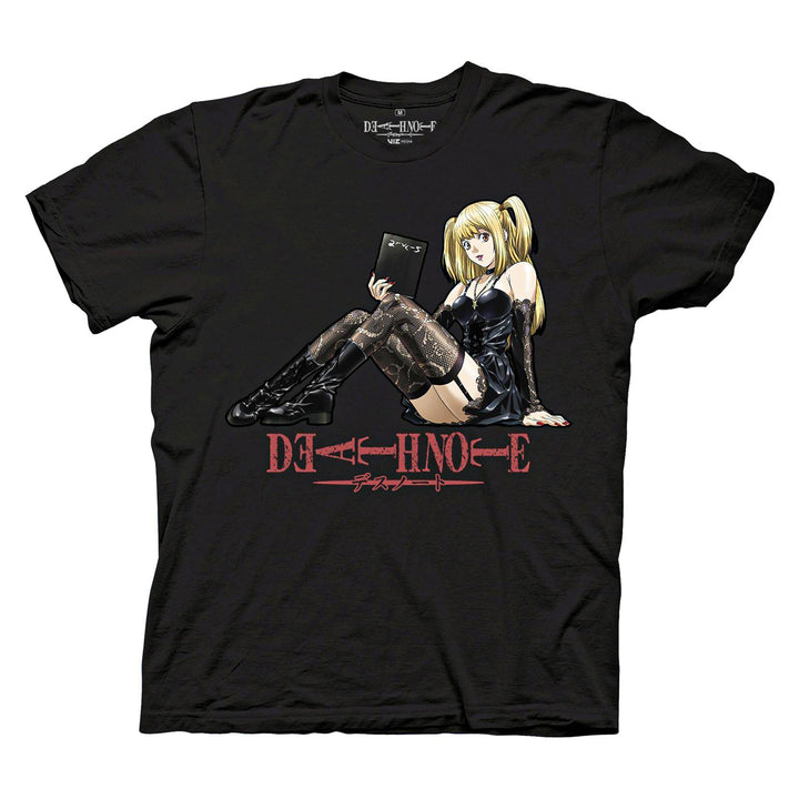 Death Note - Misa Amane on Logo Adult T-Shirt - Black - Officially Licensed