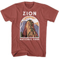 National Parks - Zion Angels Landing - American Classics - Solid Red Adult Short Sleeve T-Shirt