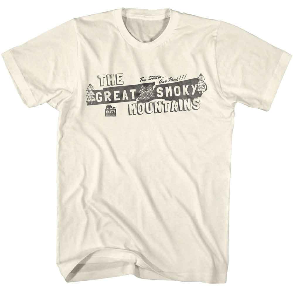 National Parks - Two States One Park - American Classics - Solid Off-White Adult Short Sleeve T-Shirt