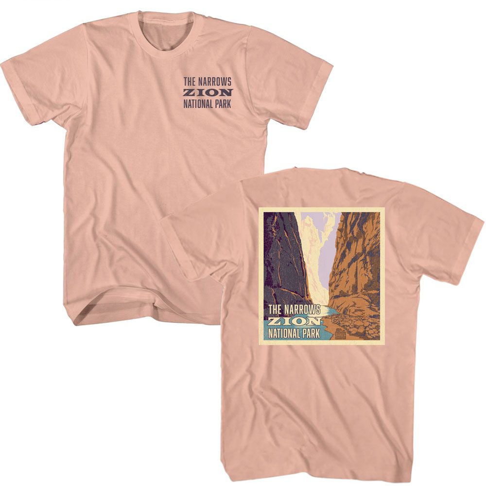 National Parks - Zion Narrows - American Classics - Solid Orange Adult Short Sleeve T-Shirt