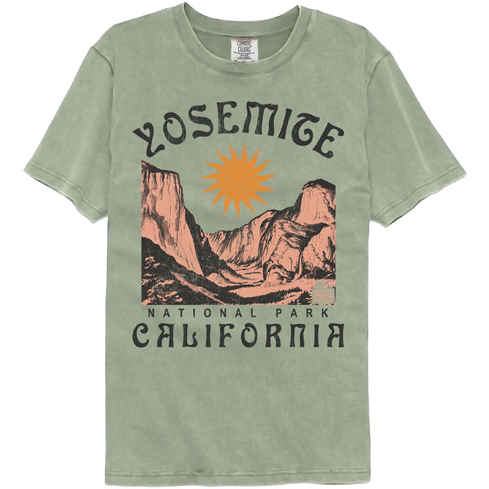 National Parks Yosemite Noveau Officially Licensed Adult Short Sleeve Comfort Color T-Shirt