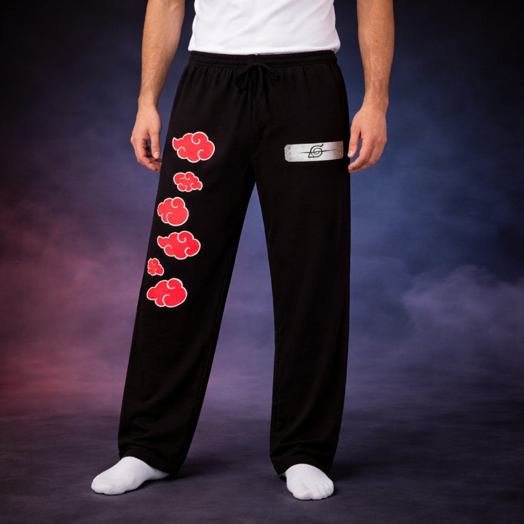 Naruto Shippuden Itachi Headband And And Leaf Clouds Anime Lounge Pants Sleepwear