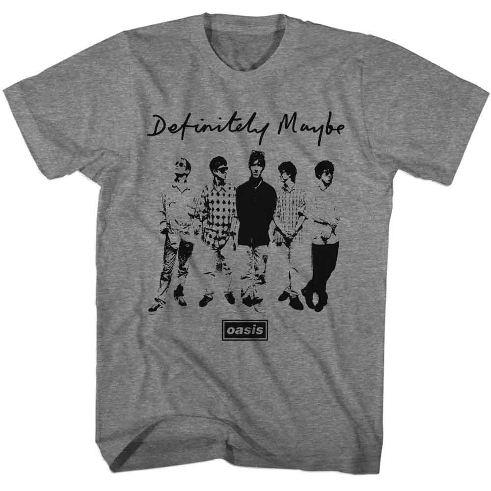 Oasis - Definitely Maybe - Officially Licensed American Classics - Front Print Heather Adult Short Sleeve T-Shirt