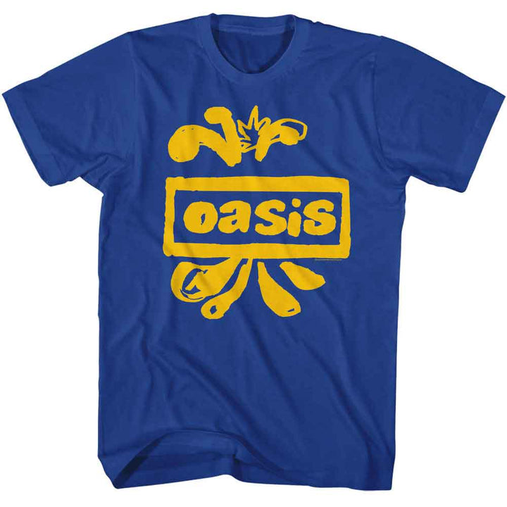 Oasis - Alt Splatter Logo - Licensed Adult Unisex Short Sleeve T-Shirt - Royal