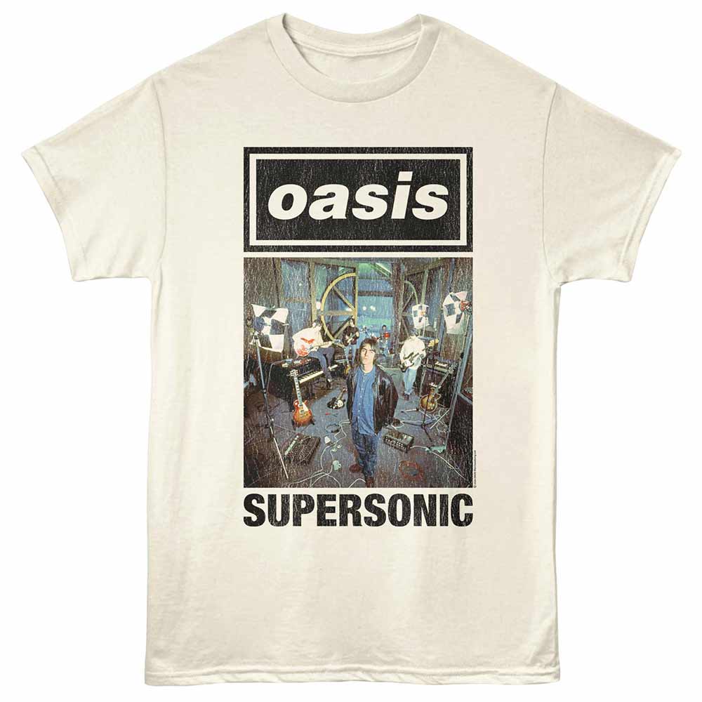 Oasis - Supersonic - Adult Unisex Short Sleeve T-Shirt - Natural