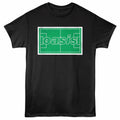 Oasis - Maine Road Soccer Pitch - Front Print Adult Short Sleeve Solid T-Shirt - Black