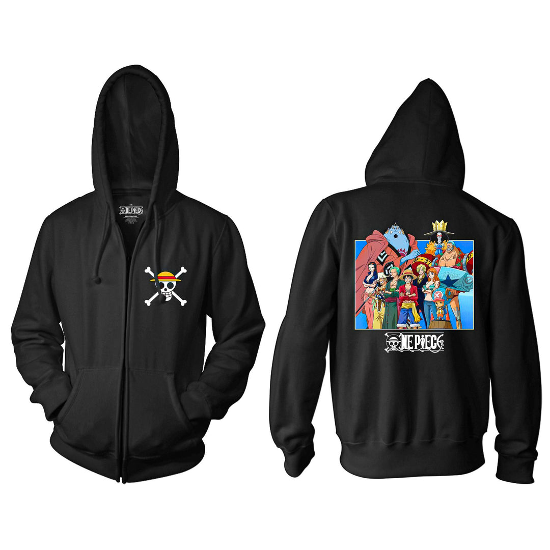 One Piece - Fishman Pirates Group Adult Zip Up Hoodie - Black - Officially Licensed