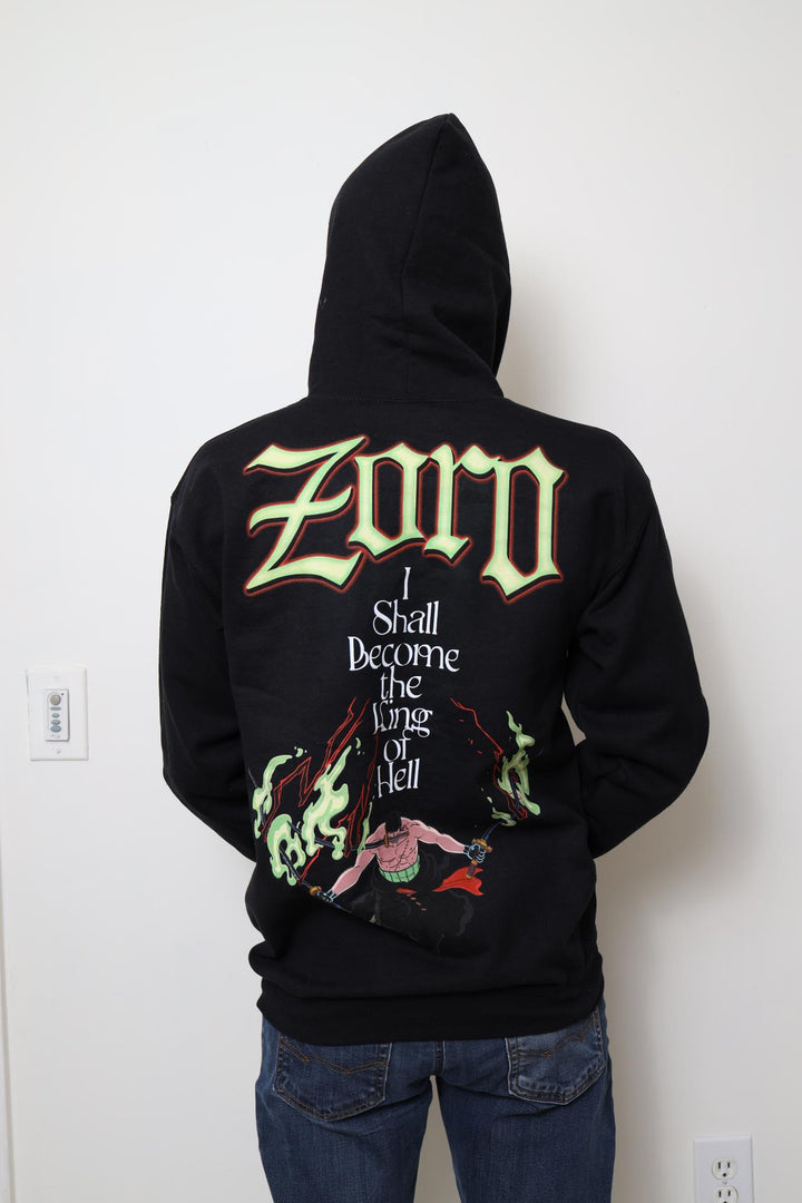 One Piece Roronoa Zoro King Of Hell Licensed Adult Zip Up Hoodie