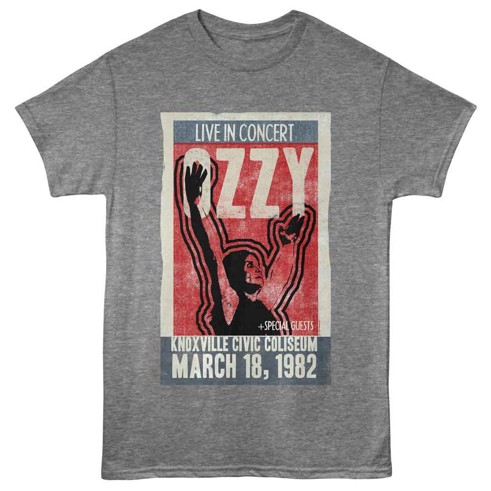 Ozzy Osbourne - Knoxville Poster - Heather Gray Front Print Adult Short Sleeve T-Shirt