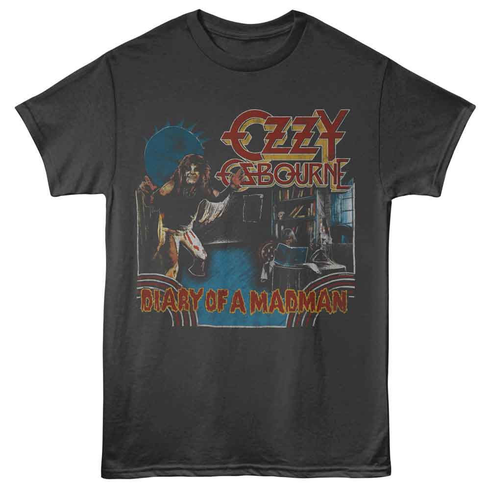 Ozzy Osbourne - Diary Of A Madman - Solid Gray Front Print Adult Short Sleeve T-Shirt