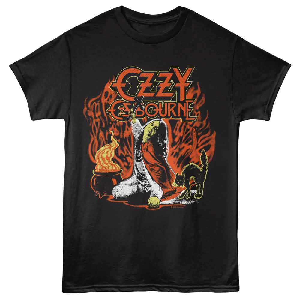 Ozzy Osbourne - Halloween Blizzard Of Ozz - Solid Black Front Print Adult Short Sleeve T-Shirt