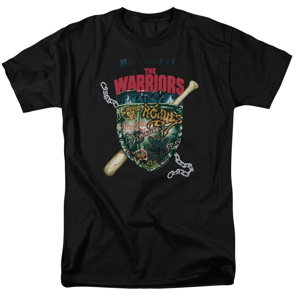 The Warriors - Shield - Adult Unisex Short Sleeve T-Shirt - Black