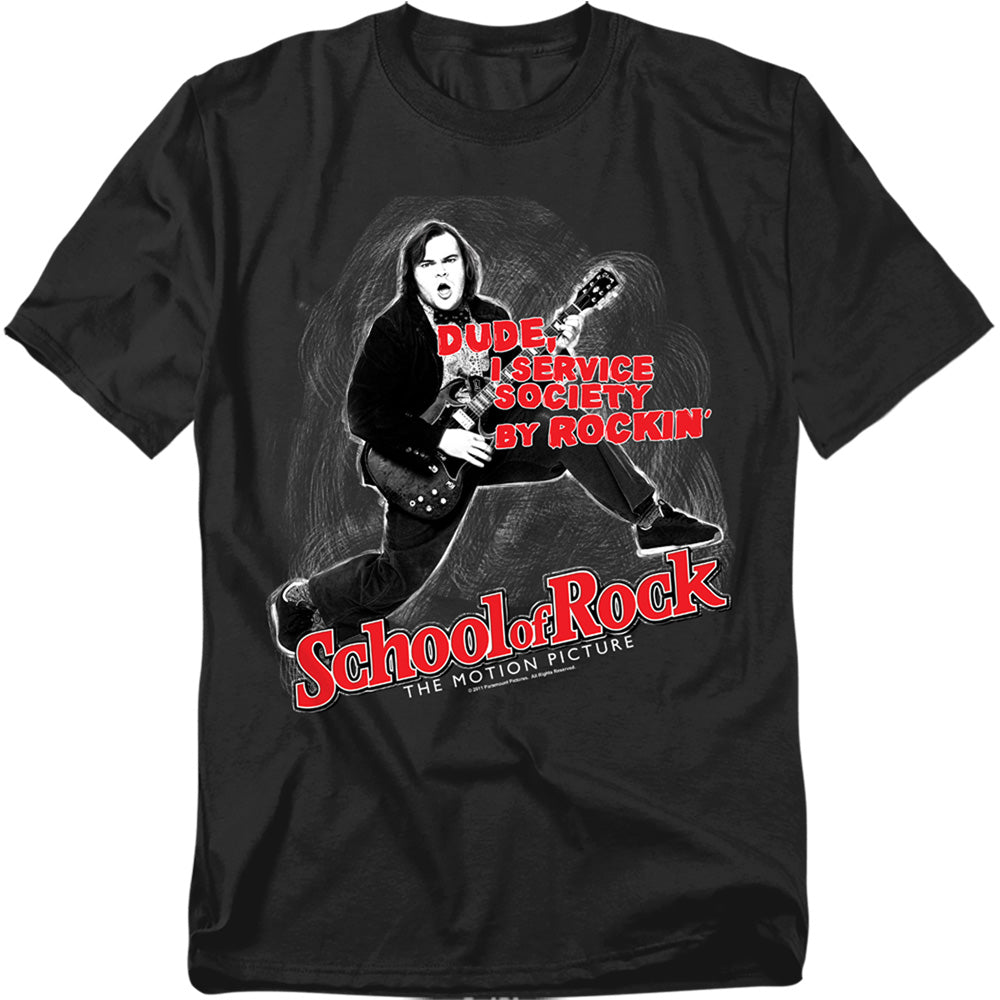 School Of Rock - Rockin - Adult Unisex Short Sleeve T-Shirt - Black