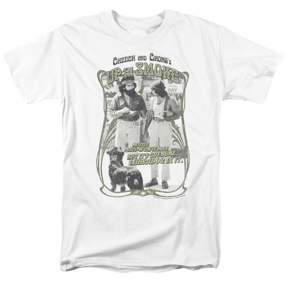 Up In Smoke - Labrador - Adult Unisex Short Sleeve T-Shirt - White