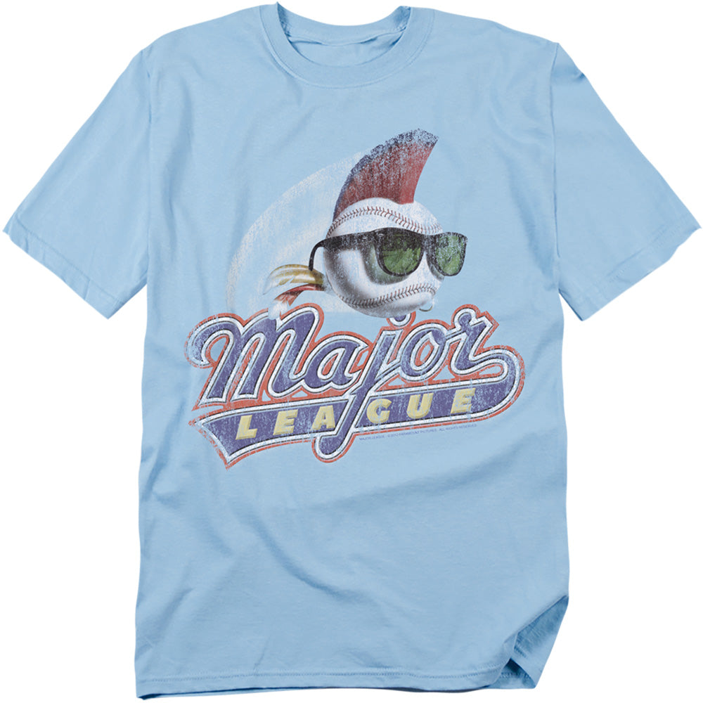 Major League - Distressed Logo - Adult Unisex Short Sleeve T-Shirt - Blue