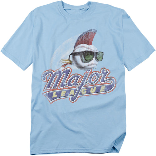 Major League - Distressed Logo - Adult Unisex Short Sleeve T-Shirt - Blue