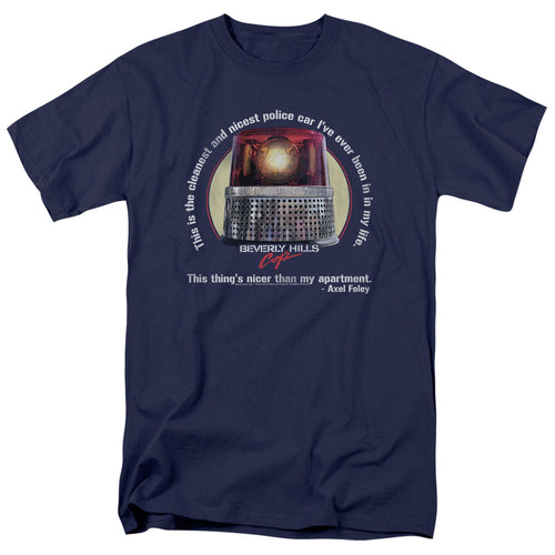 Beverly Hills Cop - Nicest Police Car - Adult Unisex Short Sleeve T-Shirt - Blue