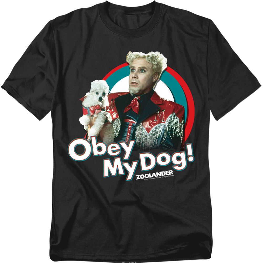 Zoolander - Obey My Dog - Adult Unisex Short Sleeve T-Shirt - Black