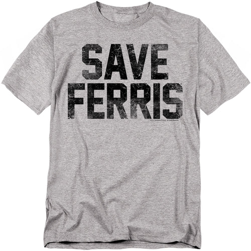 Ferris Bueller's Day Off - Save Ferris - Adult Unisex T-Shirt - Gray