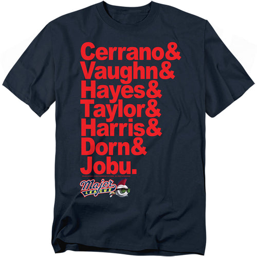 Major League - Team Roster - Adult Unisex Short Sleeve T-Shirt - Blue