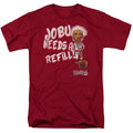 Major League - Jobu Needs A Refill - Adult Unisex Short Sleeve T-Shirt - Red