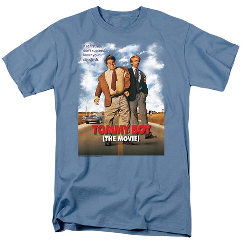 Tommy Boy - Movie Poster - Adult Unisex Short Sleeve T-Shirt - Blue
