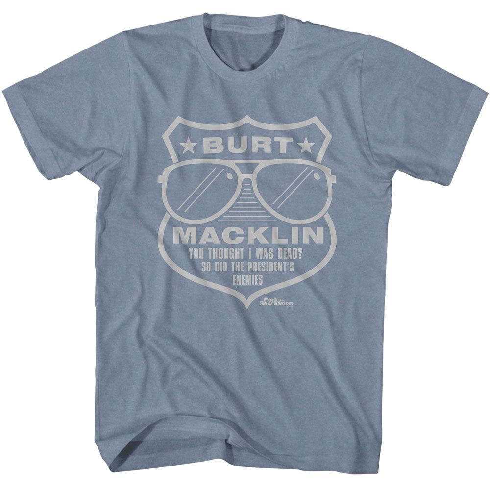 Parks And Recreation - Special Agent Badge - American Classics - Heather Blue Adult Short Sleeve T-Shirt