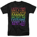 Mean Girls - Rainbows And Cake - Adult Unisex Short Sleeve T-Shirt - Black