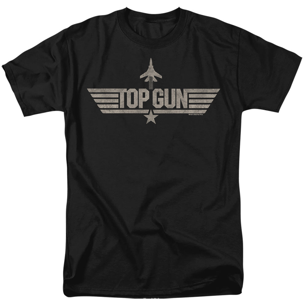 Top Gun - Monotoned Logo - Adult Unisex Short Sleeve T-Shirt - Black