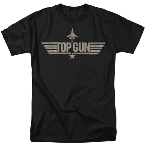 Top Gun - Monotoned Logo - Adult Unisex Short Sleeve T-Shirt - Black