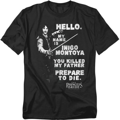 Princess Bride - Hello Again - Adult Unisex Short Sleeve T-Shirt - Black