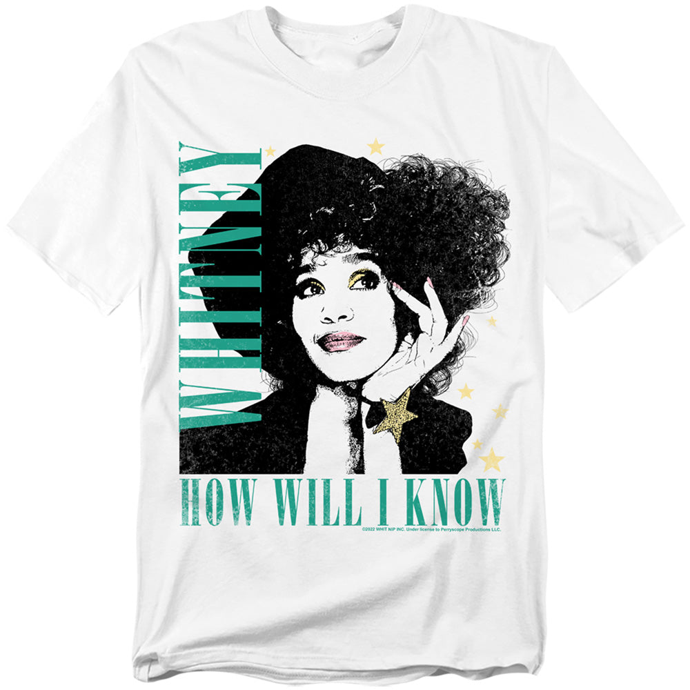 Whitney Houston - How Will I Know - Adult Unisex Short Sleeve T-Shirt - White