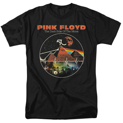 Pink Floyd - Vintage Pyramids - Adult Unisex Short Sleeve T-Shirt - Black