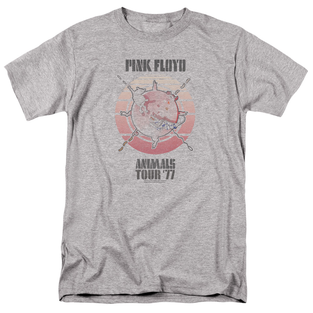 Pink Floyd - Animals Tour 77 - Adult Unisex Short Sleeve T-Shirt - Gray