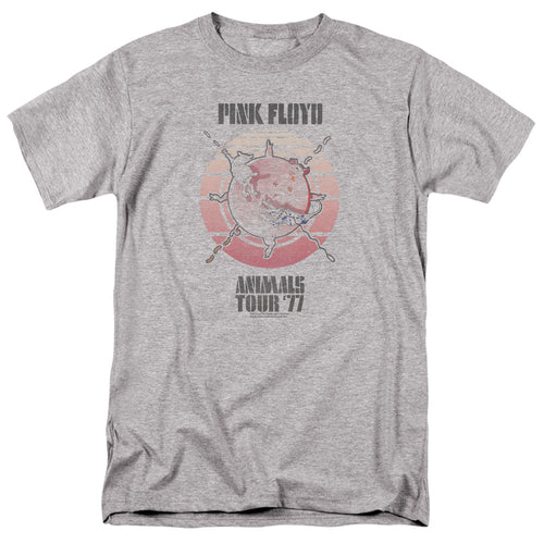 Pink Floyd - Animals Tour 77 - Adult Unisex Short Sleeve T-Shirt - Gray