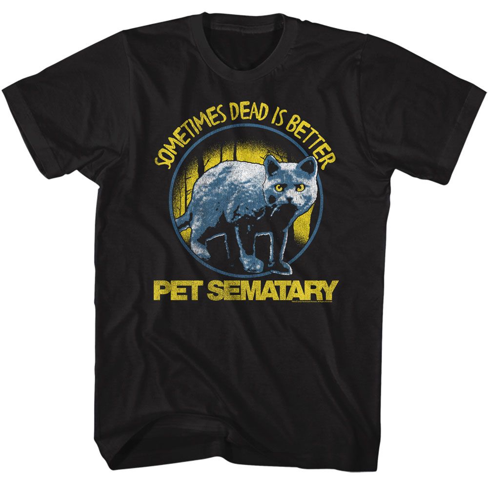 Pet Sematary - Sometimes Circle - American Classics - Solid Black Adult Short Sleeve T-Shirt