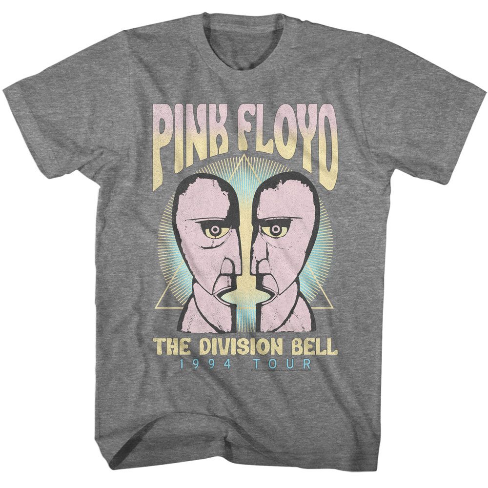 Pink Floyd - The Division Bell 1994 Tour - American Classics - Heather Gray Adult Short Sleeve T-Shirt