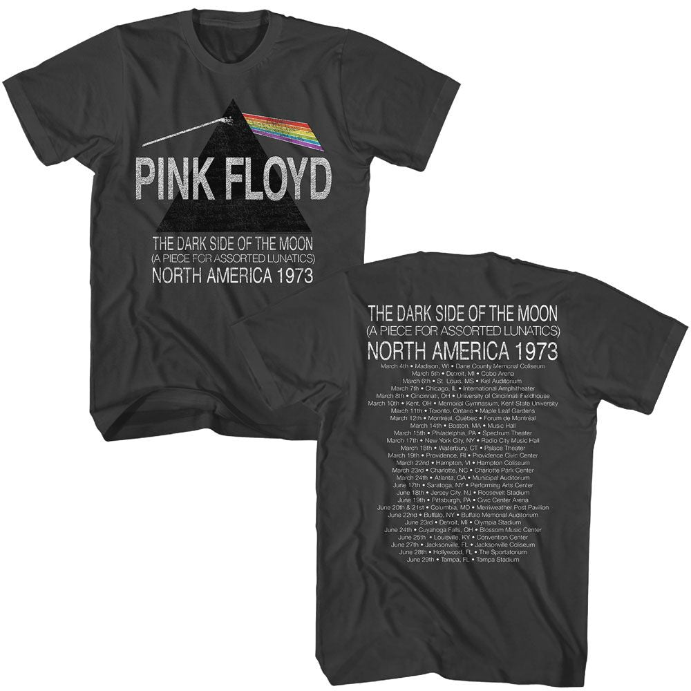 Pink Floyd - North America 1973 2 Sides - American Classics - Solid Gray Adult Short Sleeve T-Shirt