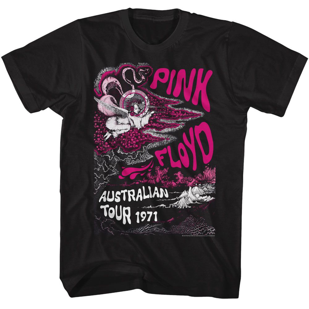 Pink Floyd - Bird Woman Design - American Classics - Solid Black Adult Short Sleeve T-Shirt