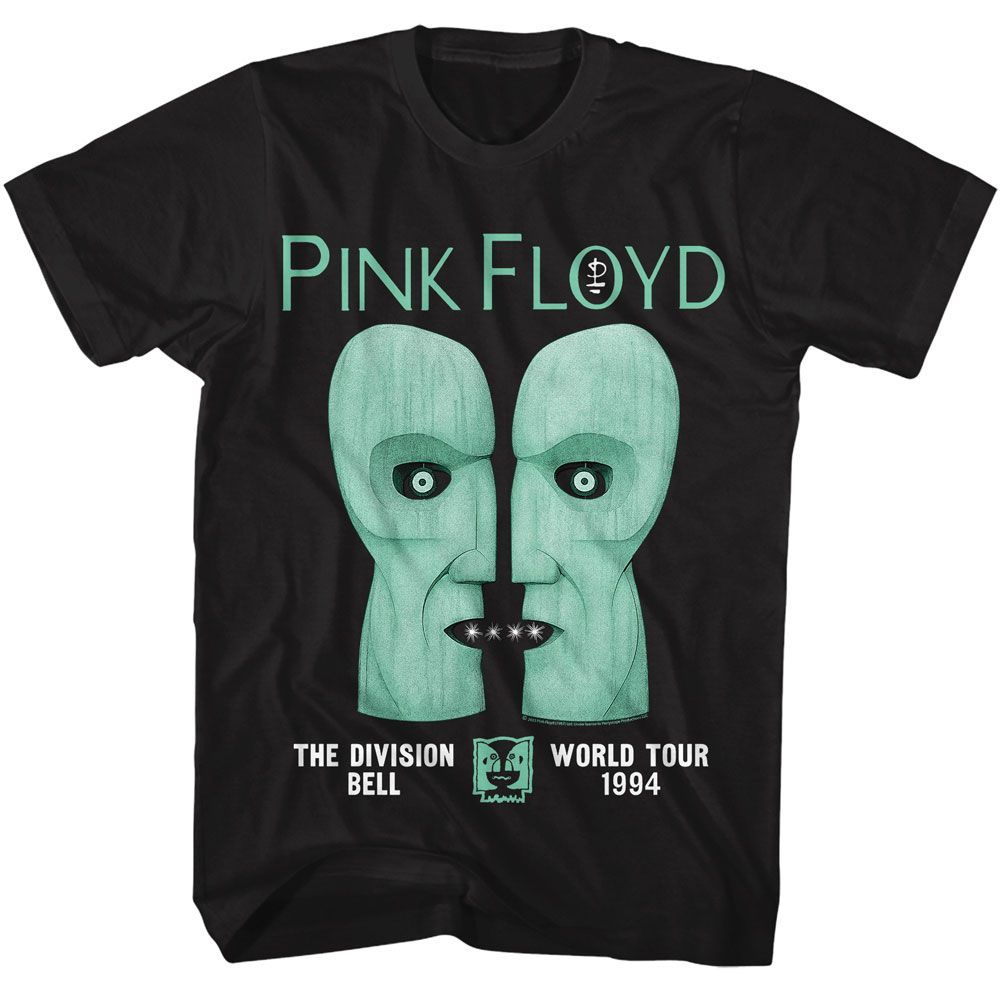 Pink Floyd - Division Bell Tour - American Classics - Solid Black Adult Short Sleeve T-Shirt