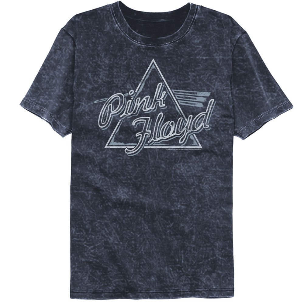 Pink Floyd - Rough Prism - American Classics - Solid Blue Adult Short Sleeve Mineral Wash T-Shirt