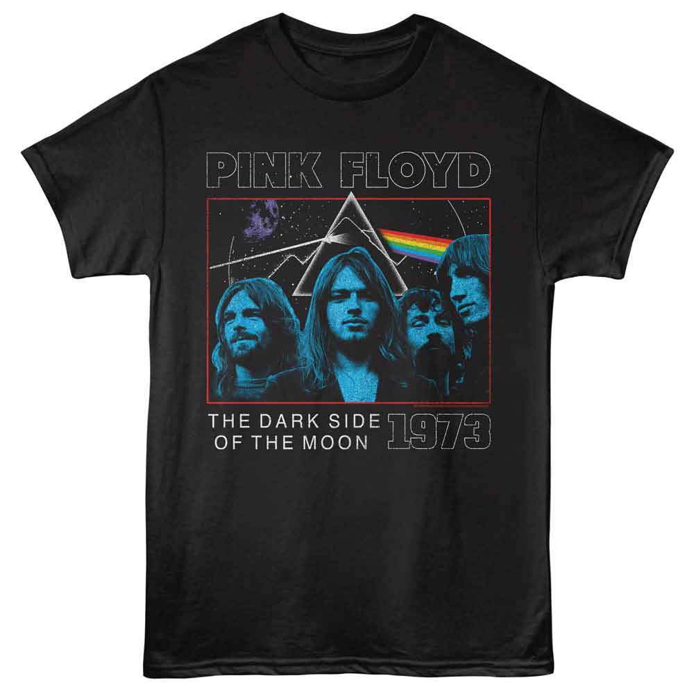 Pink Floyd - Dark Side - Black - Front Print Solid Adult Unisex Short Sleeve T-Shirt