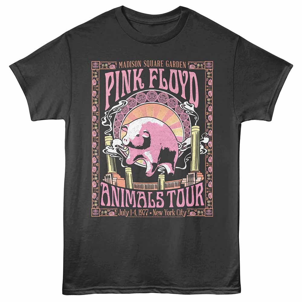 Pink Floyd - Animals Tour 1977 NYC - Adult Unisex Short Sleeve T-Shirt - Smoke