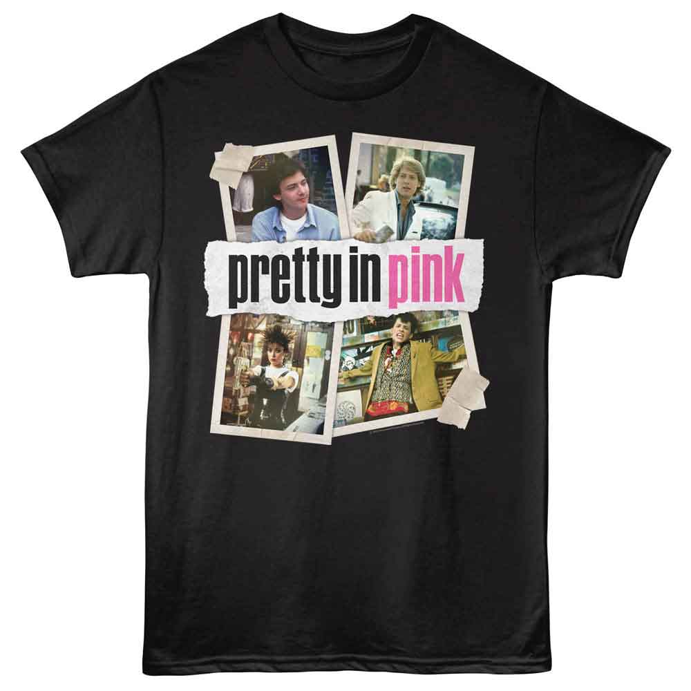 Pretty In Pink - Snapshots - Black - Front Print Solid Adult Unisex Short Sleeve T-Shirt