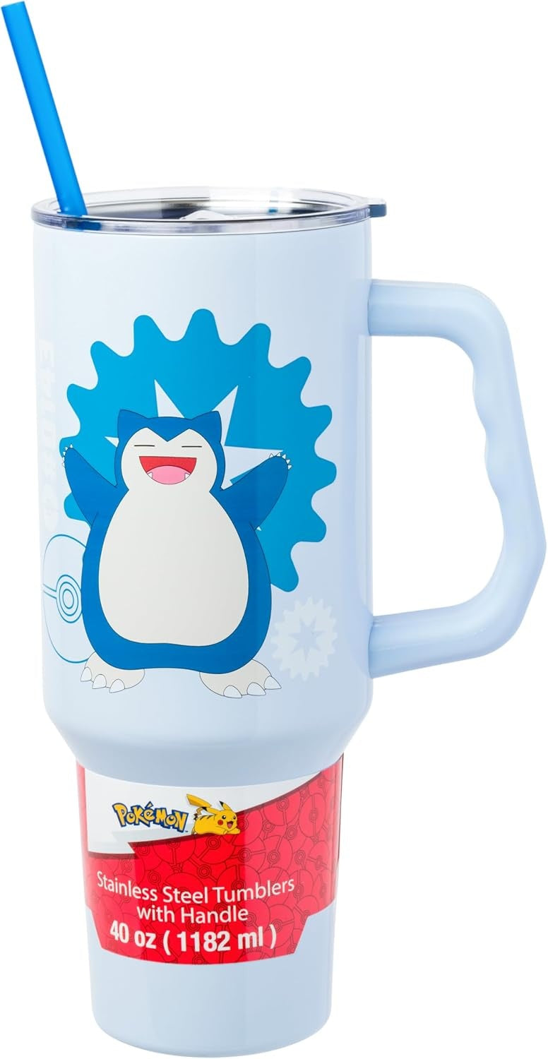 Silver Buffalo - Pokemon - Snorlax Icon Type - 40 oz Stainless Steel Tumbler