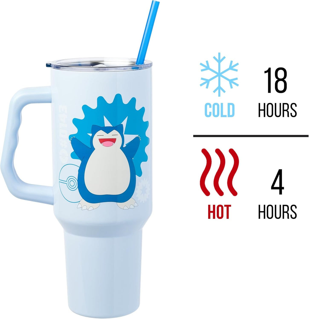Silver Buffalo - Pokemon - Snorlax Icon Type - 40 oz Stainless Steel Tumbler