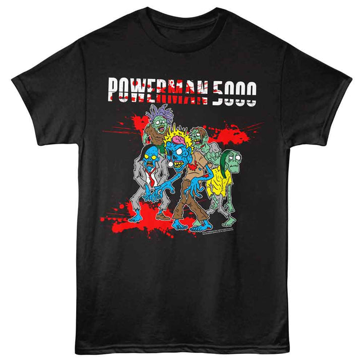 Powerman 5000 - Zombies - Solid Adult Unisex Short Sleeve T-Shirt - Black