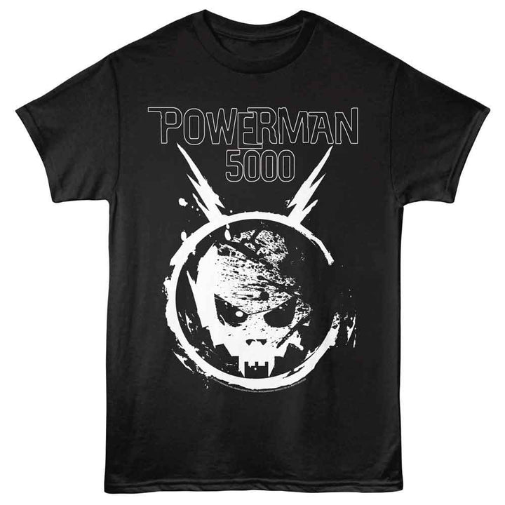 Powerman 5000 - Space Skull Logo - Solid Adult Unisex Short Sleeve T-Shirt - Black