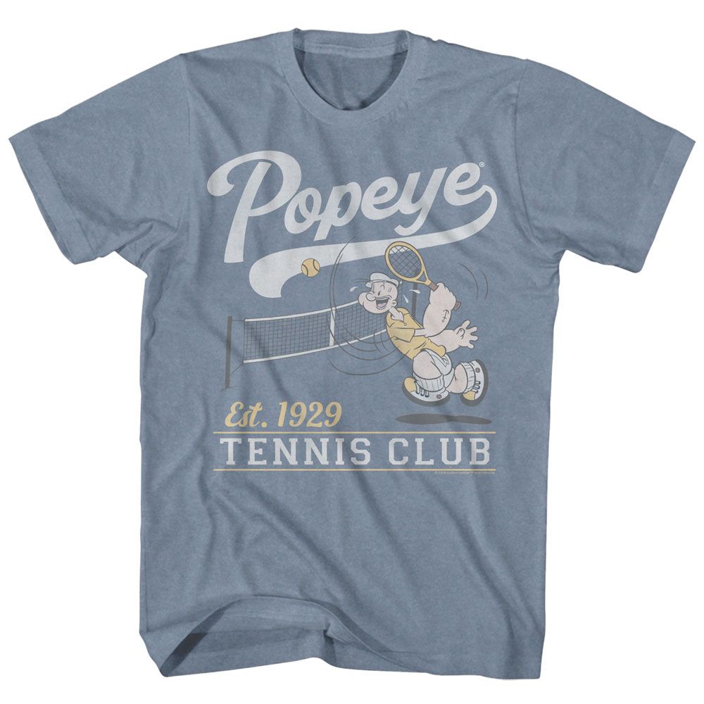 Popeye Tennis Club Est 1929 American Classics Adult Heather Short Sleeve T-Shirt